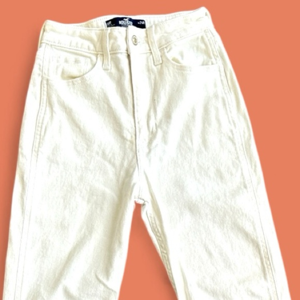 Hollister Ultra High-Rise Mom Jeans White W24R Women’s Denim Pants - Picture 3 of 9